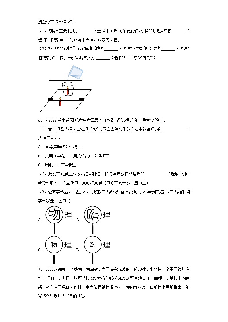 湖南省各地市2022年中考物理真题分项汇编-22光学（非选择题）第2页