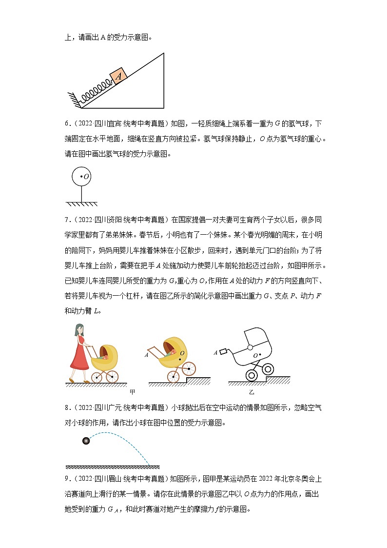 四川省各地市2022年中考物理真题分项汇编-06弹力、重力、摩擦力、浮力、杠杆作图题第2页