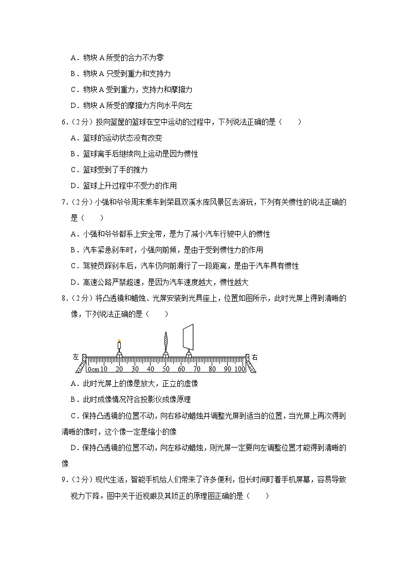 2023年山东省临沂市费县二中中考物理一模试题（含答案）02