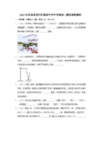 2023年河南省郑州外国语中学中考物理二模试卷附解析