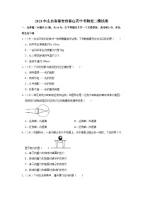 2023年山东省泰安市泰山区中考物理二模试题（含答案）