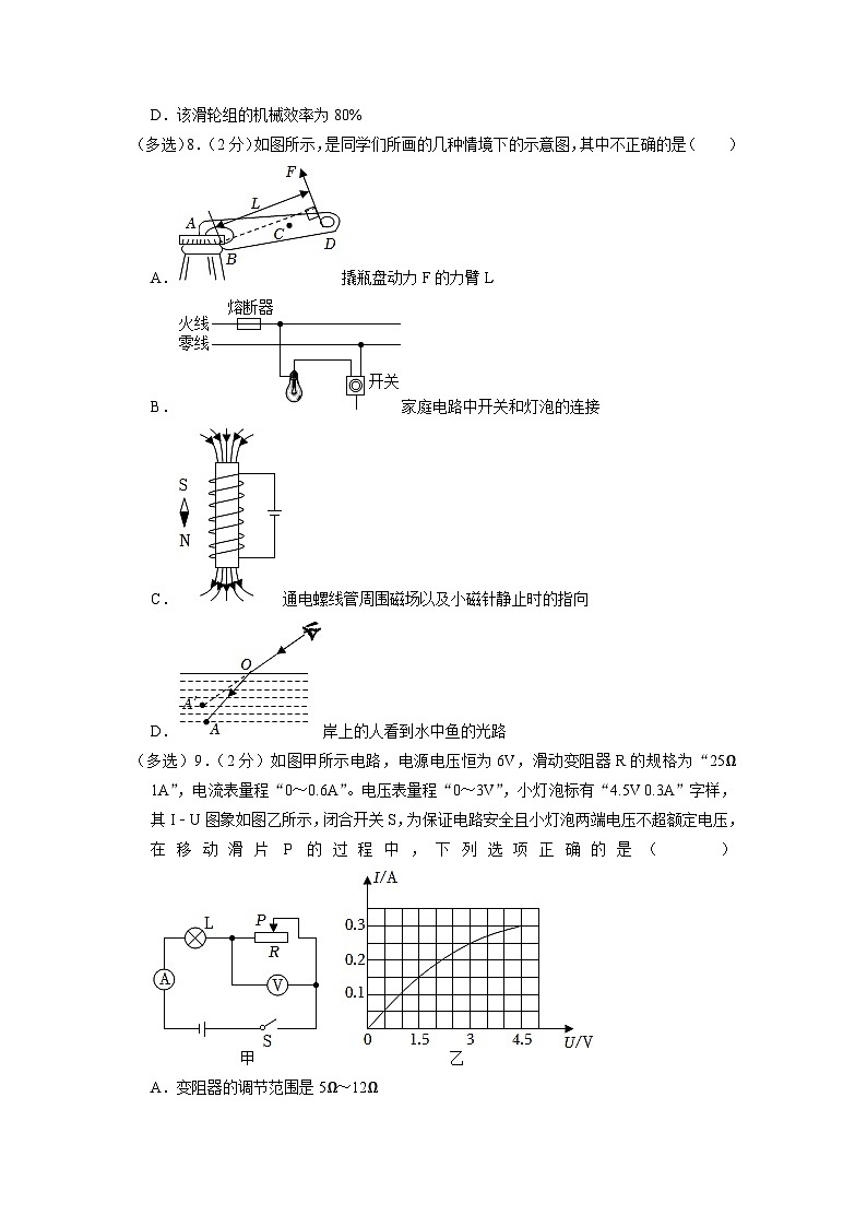 2023年辽宁省盘锦市兴隆台区中考物理一模试题03