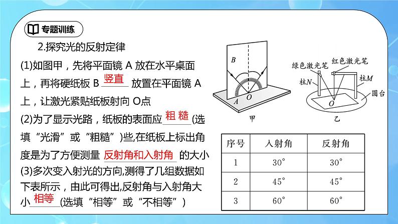 第4章《光现象》专题复习 光现象实验探究ppt课件+同步练习题（含参考答案与解析）05