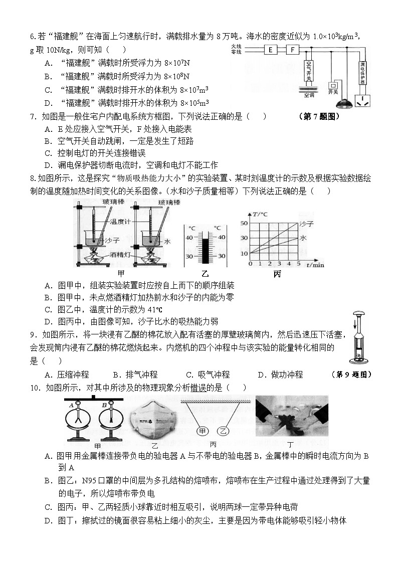 2023年湖南省株洲市荷塘区中考模拟试卷物理试题（含答案）第2页