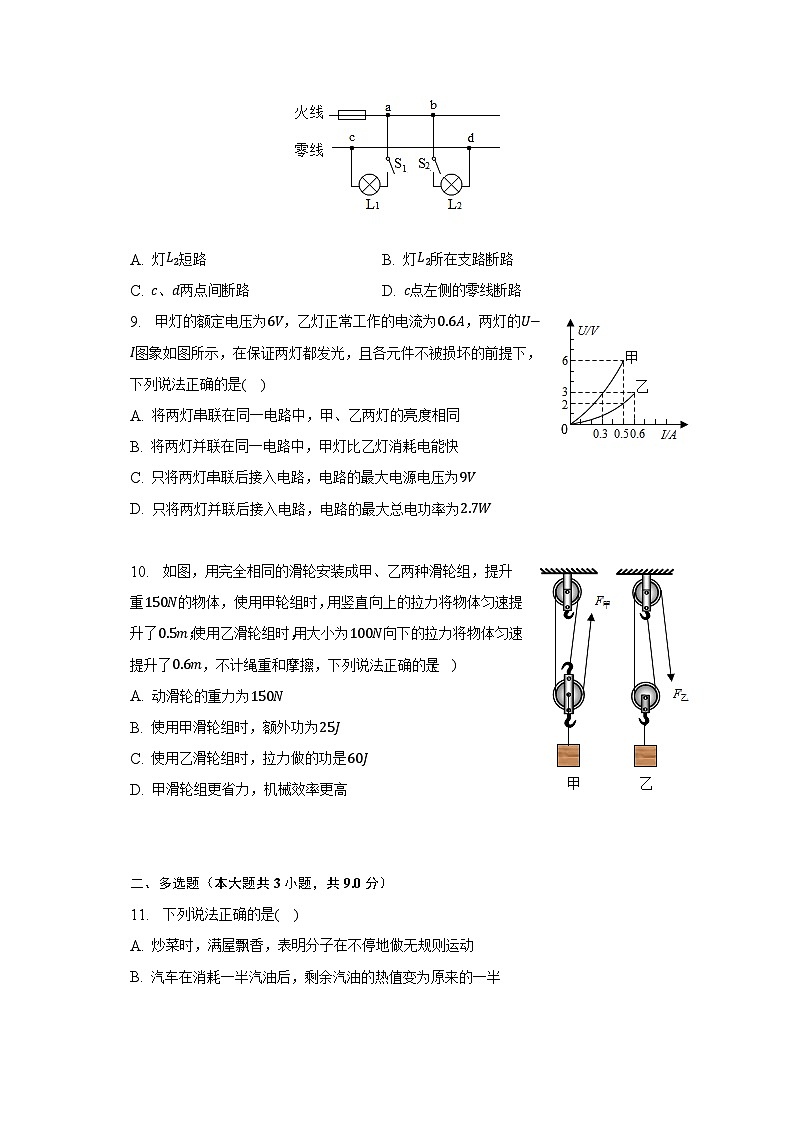 2023年黑龙江省齐齐哈尔市中考物理一模试卷（含解析）03
