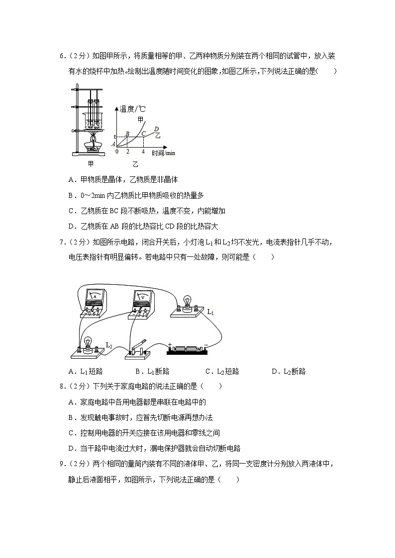 2023年山东省威海市文登区中考物理一模试卷（五四学制）(含答案)02
