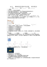 人教版八年级下册10.3 物体的浮沉条件及其应用巩固练习