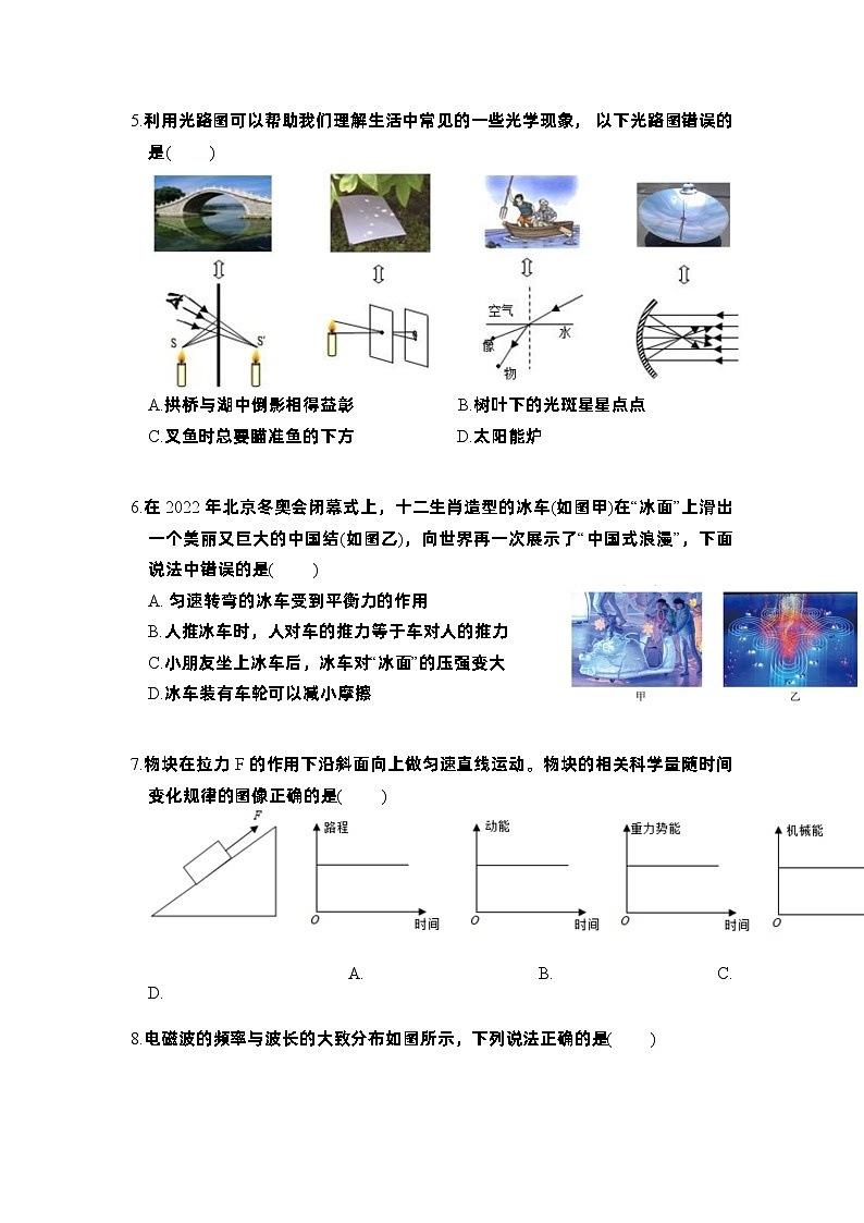 2023年山东省济宁市邹城市中考模拟检测物理试题（三）第2页