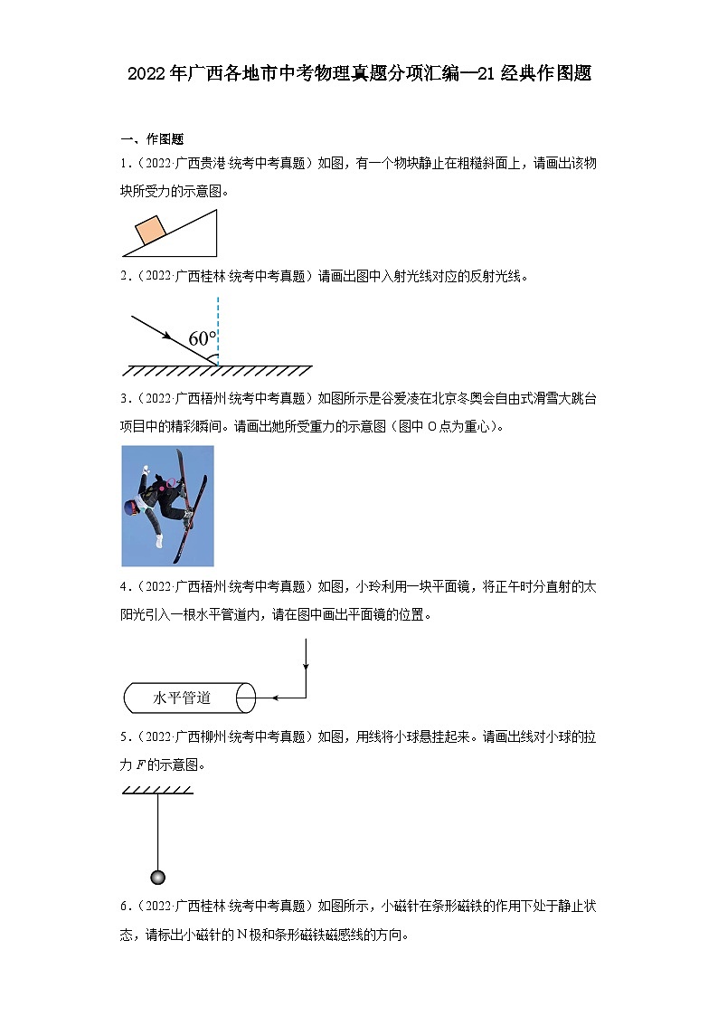 2022年广西各地市中考物理真题分项汇编--21经典作图题第1页