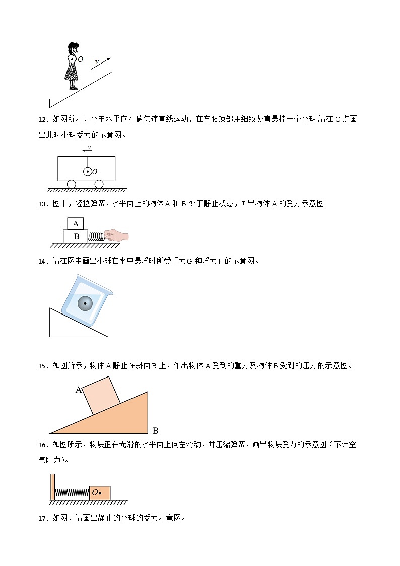 2023年中考物理二轮复习专题训练01 力的示意图及受力分析第3页