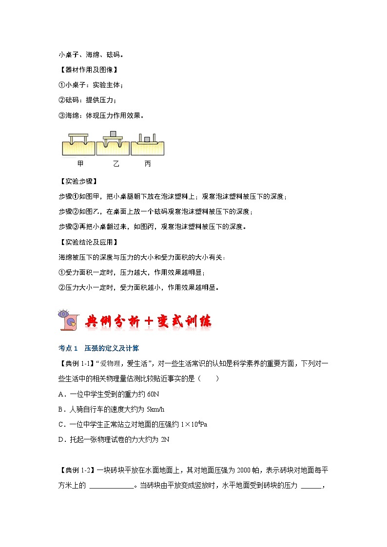 10.1 压强（考点解读） 学案03