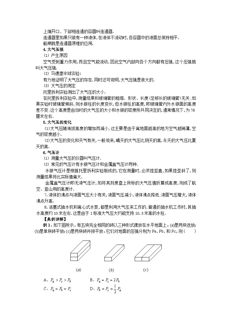 通用版初三物理中考知识点复习——压强第3页