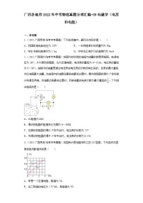 广西各地市2022年中考物理真题分项汇编-09电磁学（电压和电阻）