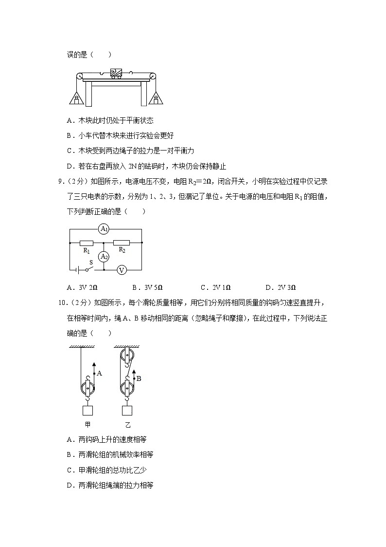 2023年新疆乌鲁木齐市头屯河区中考物理适应性试卷(含答案)02