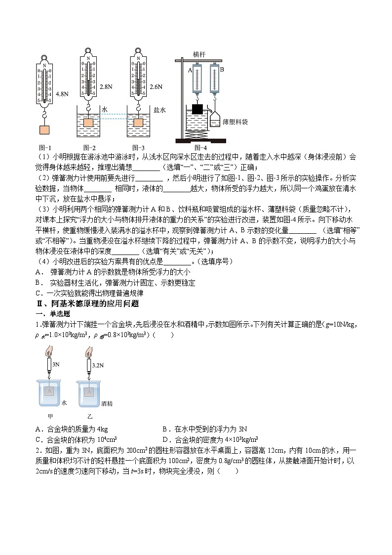 特训01 浮力难点突破（Ⅰ）（原卷版）第3页