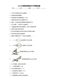 湖南省常德市2020年中考物理试题