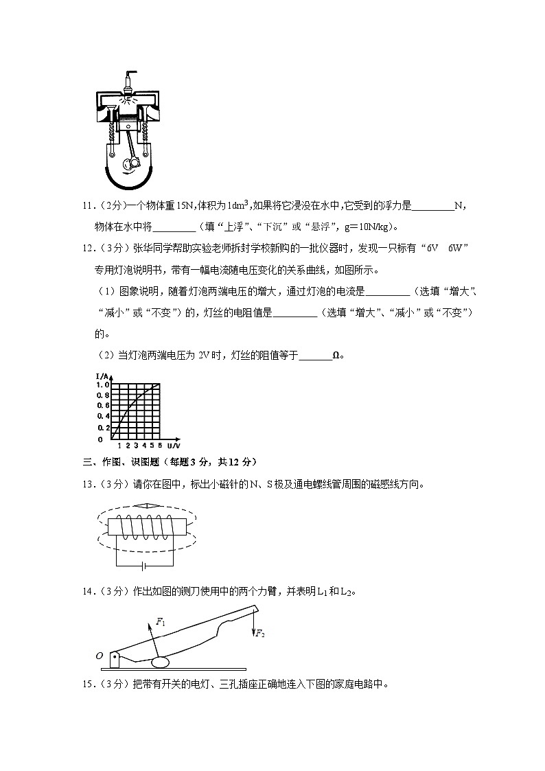 2021年甘肃省张掖市育才中学中考物理模拟试卷03