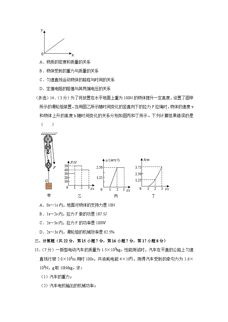2023年江西省萍乡市中考物理二模试卷03