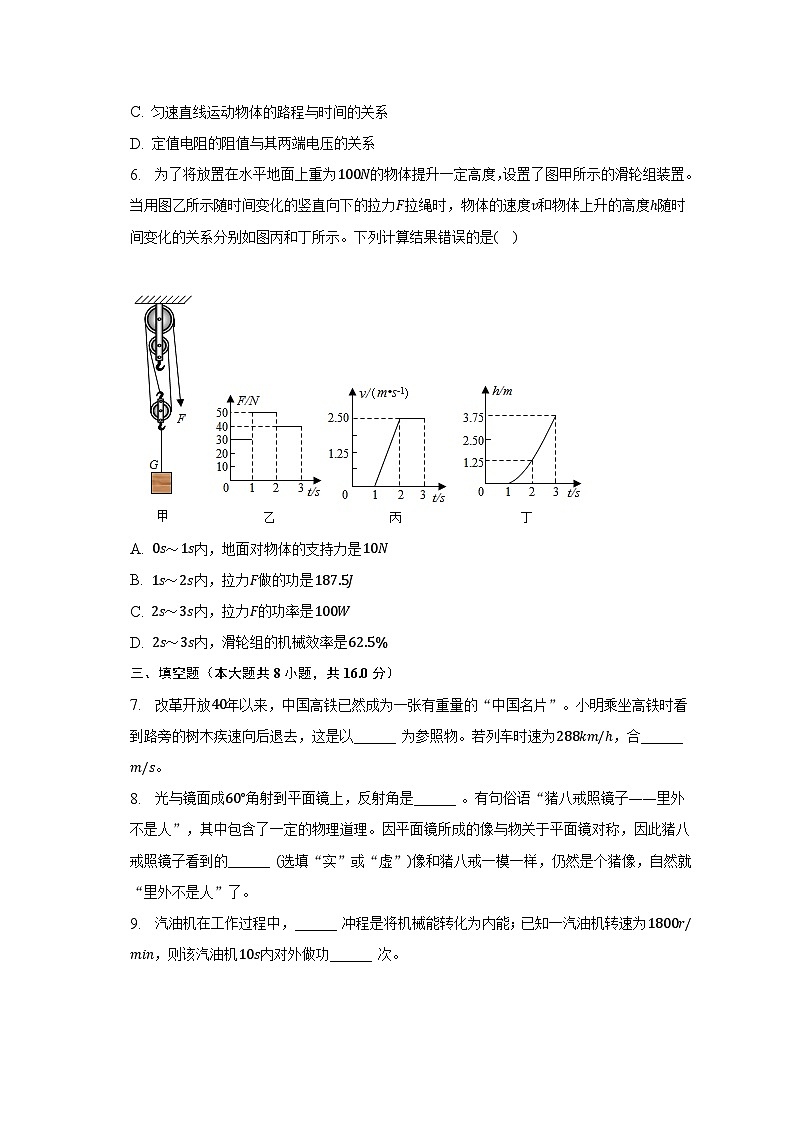 2023年江西省萍乡市中考物理二模试卷02