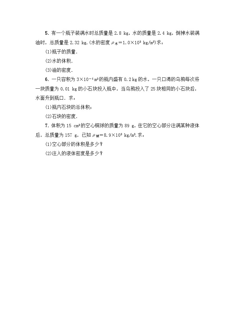 第6章《质量与密度》专题复习 密度质量体积的计算ppt课件+同步练习题（含参考答案与解析）02