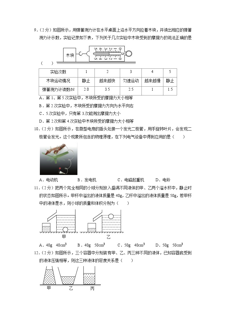2023年中考物理满分冲刺模拟卷（一）——北京卷03