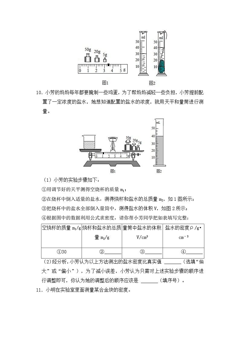 第6章《质量与密度》专题复习 特殊方法测密度ppt课件+实验重点题型专题练习（含参考答案与解析）07