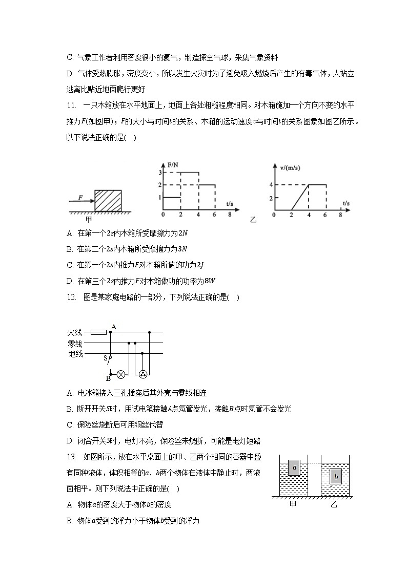 2023年河南省商丘市夏邑二中中考物理二模试卷（含解析）03