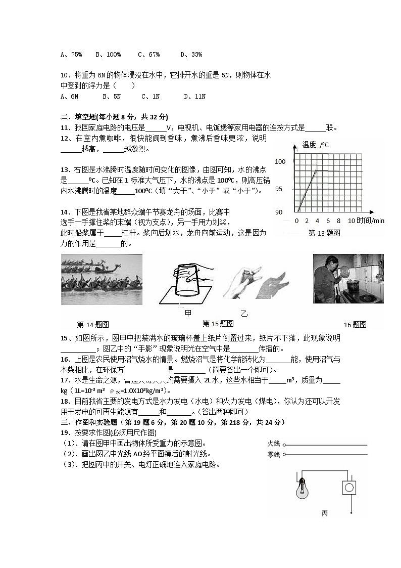 2009年海南中考物理试题及答案02