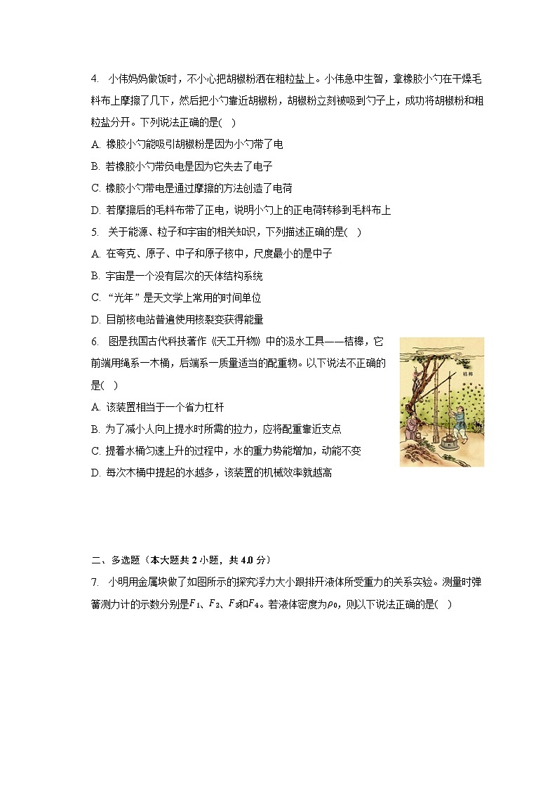 2023年河南省南阳市唐河县中考物理二模试卷02