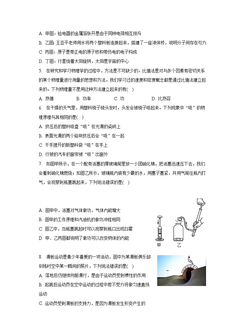 2023年江苏省盐城市重点教育集团中考物理一模试卷02