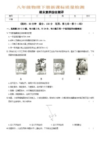 江苏省南京大学附属中学2022-2023学年八年级下学期物理期末素养综合模拟测评