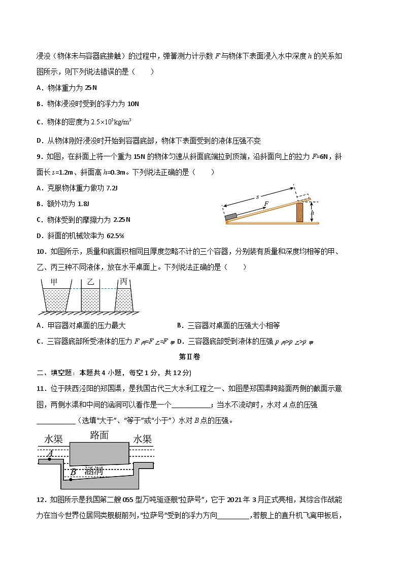 物理01卷（人教版八年级下册）-（考试版）A4第3页