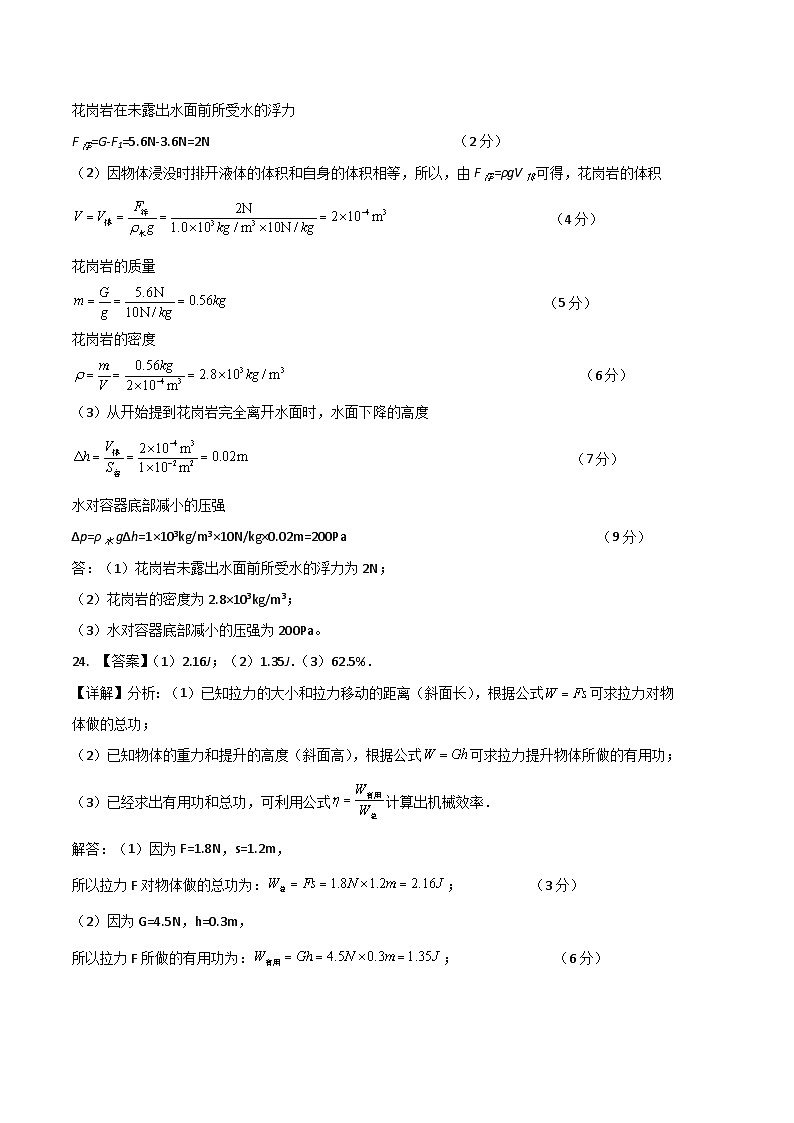 物理02卷（人教版八年级物理下册）-（参考答案）（需要分值）第2页