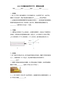 2023年安徽省蚌埠市中考一模物理试题（含解析）