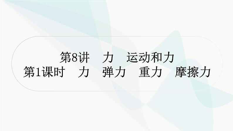 人教版中考物理复习第8讲力运动和力第1课时力弹力重力摩擦力教学课件第1页