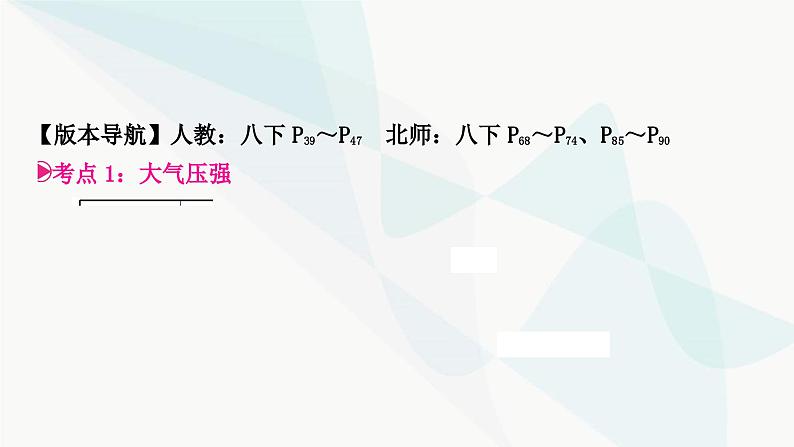 人教版中考物理复习第9讲压强第3课时大气压强流体压强与流速的关系教学课件03