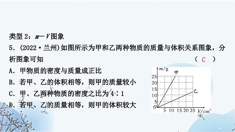 人教版中考物理复习题型三坐标图象题作业课件第6页