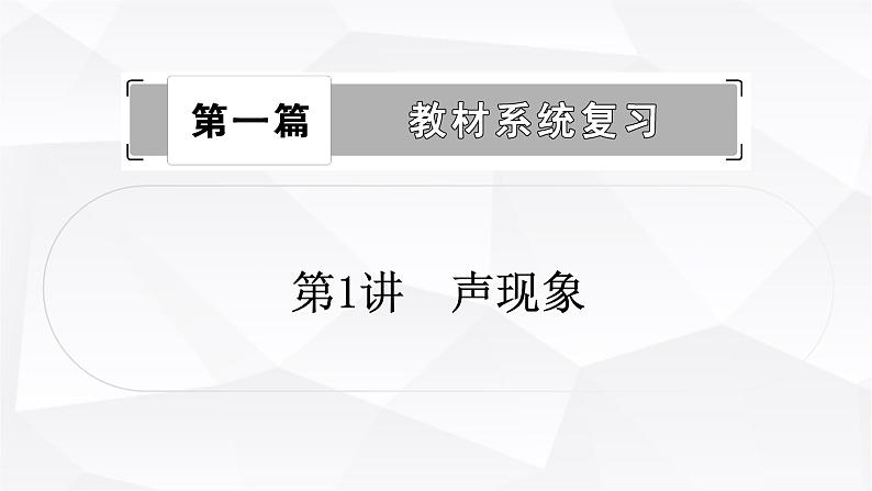 人教版中考物理复习第1讲声现象作业课件第1页