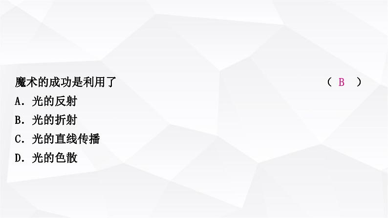 人教版中考物理复习第2讲光现象第1课时三种光现象及其辨识作业课件第5页