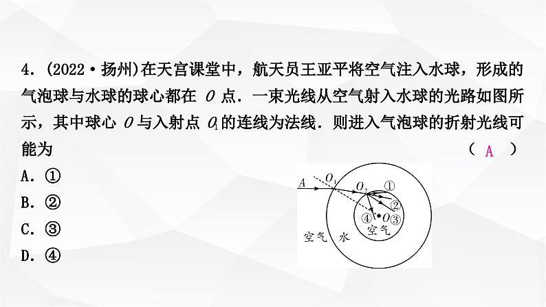 人教版中考物理复习第2讲光现象第1课时三种光现象及其辨识作业课件第6页