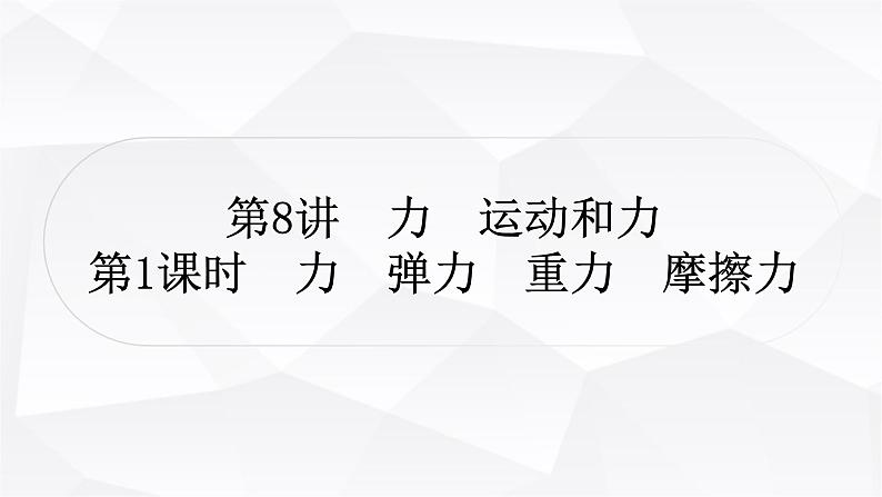 人教版中考物理复习第8讲力运动和力第1课时力弹力重力摩擦力作业课件第1页