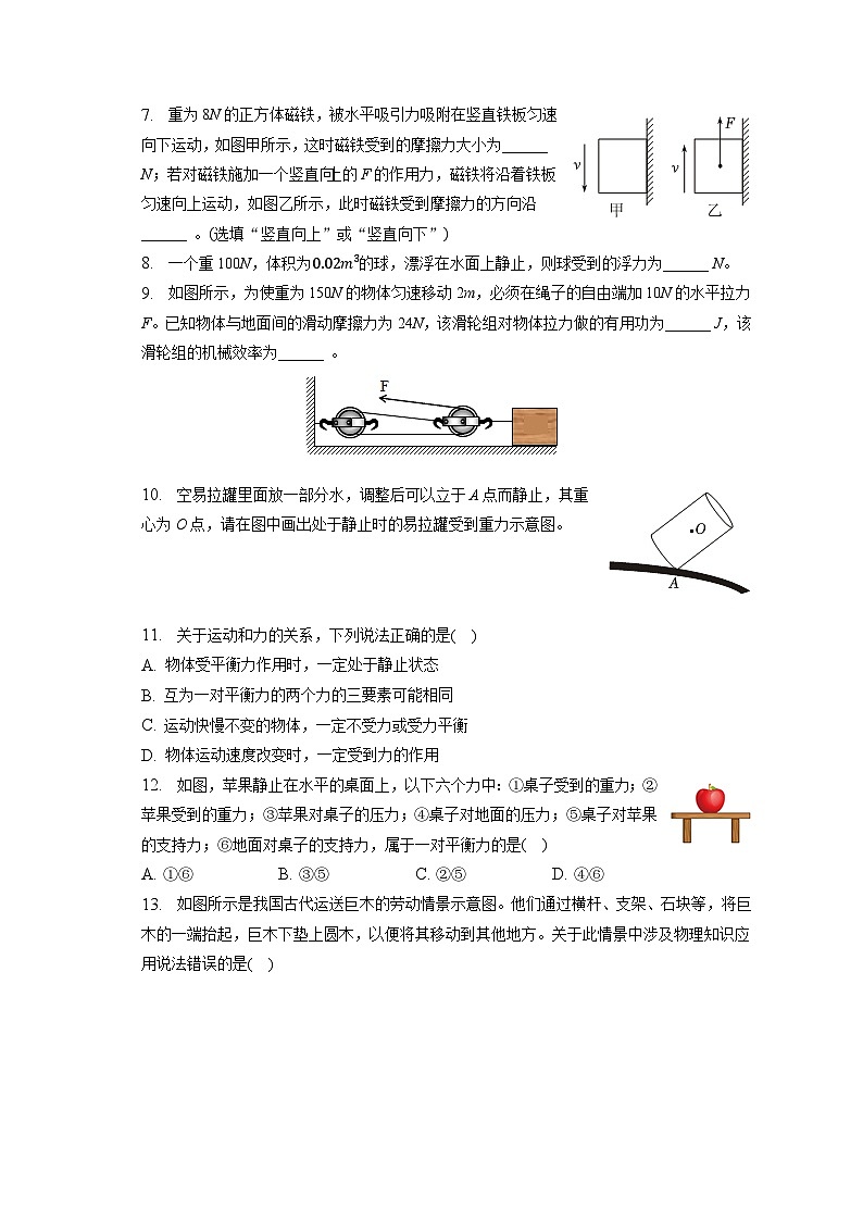安徽省合肥市2022-2023学年八年级下学期期末物理试卷（含答案）第2页