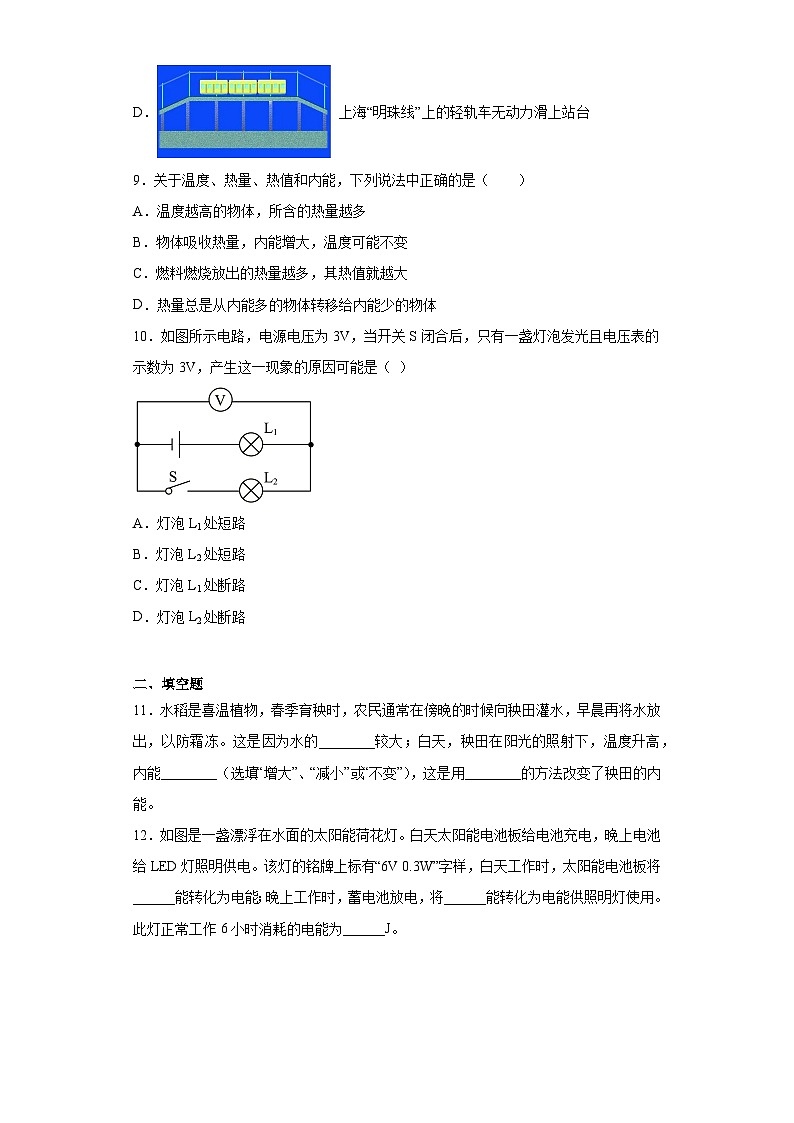 2023年江苏省连云港市东海县中考一模物理试题（含解析）03