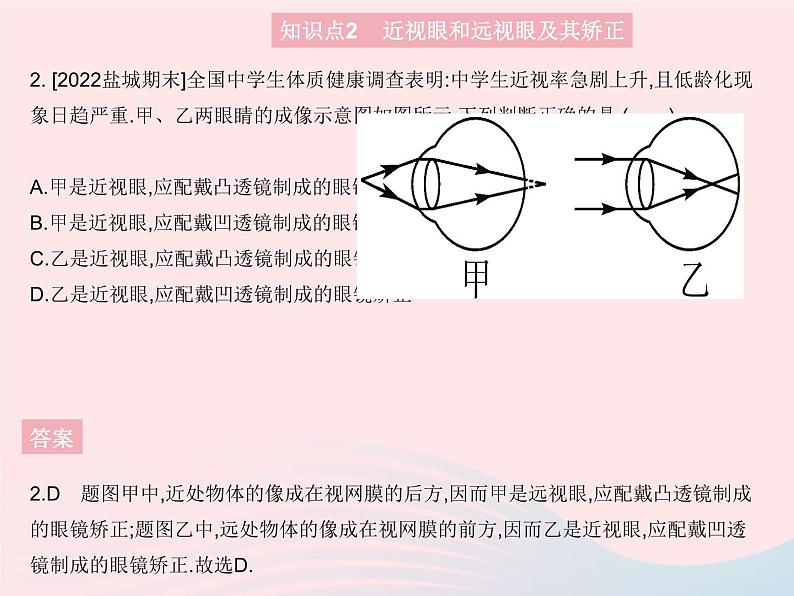 2023八年级物理上册第四章光现象第六节神奇的眼睛课时1眼睛及视力的矫正作业课件新版沪科版04