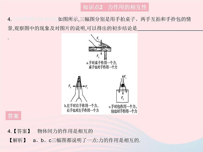 2023八年级物理上册第六章质量和密度第一节力作业课件新版沪科版07