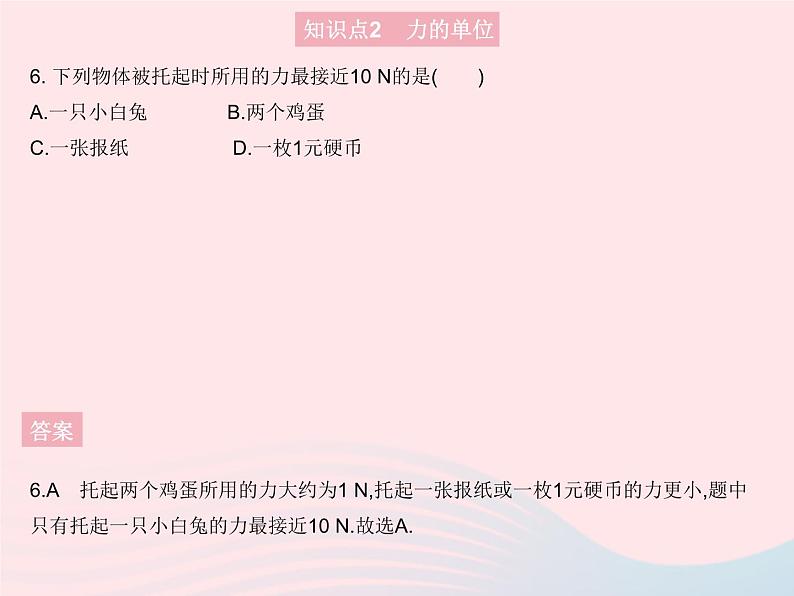 2023八年级物理上册第六章质量和密度第二节怎样描述力作业课件新版沪科版08