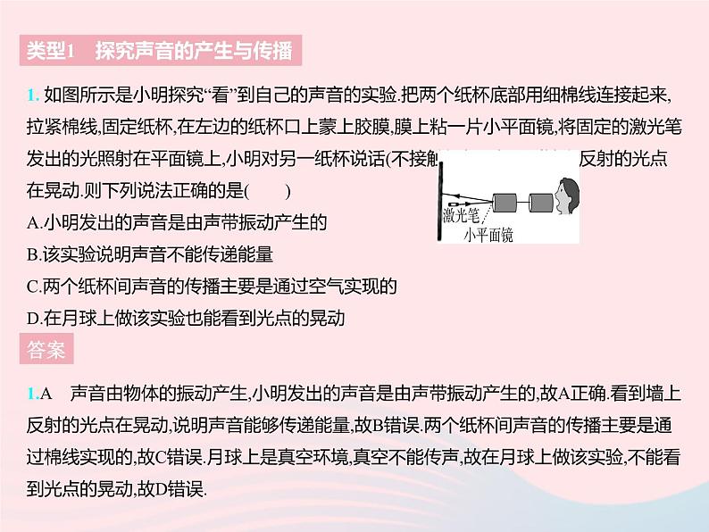 2023八年级物理上册第一章声现象专项声学小实验作业课件新版苏科版03