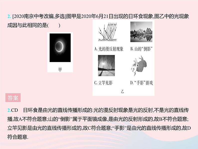 2023八年级物理上册第三章光现象章末培优专练作业课件新版苏科版04