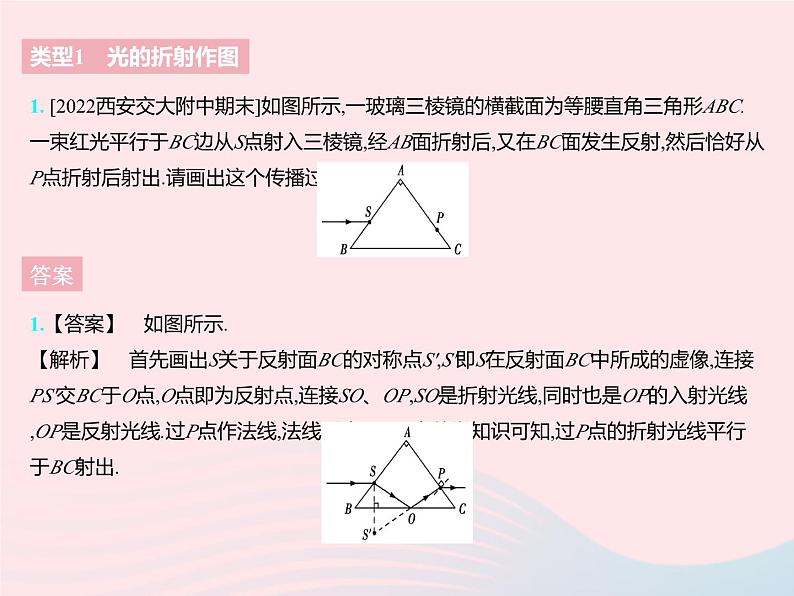 2023八年级物理上册第四章光的折射透镜专项光的折射透镜作图作业课件新版苏科版03