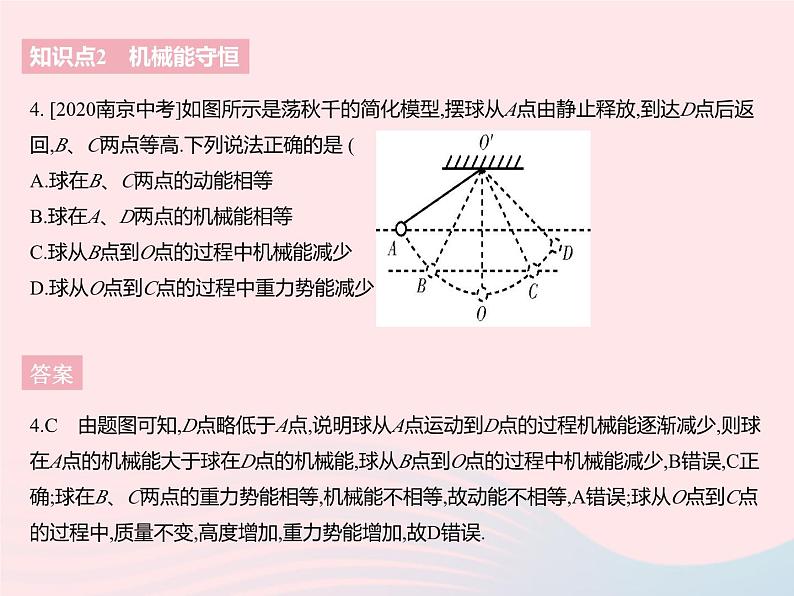 2023九年级物理全册第十二章机械能和内能一动能势能机械能课时2机械能及其转化作业课件新版苏科版第6页